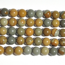 Wildhorse Picture Jasper 10mm Round Beads - 8 Inch Strand