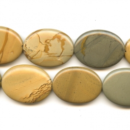 Wildhorse Picture Jasper 30x40mm Oval Beads - 8 Inch Strand