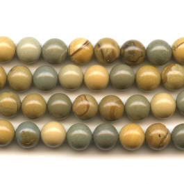 Wildhorse Picture Jasper 8mm Round Beads - 8 Inch Strand