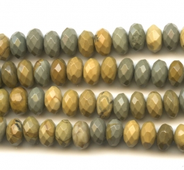 Wildhorse Picture Jasper 8mm Rondelle Faceted Beads - 8 Inch Strand