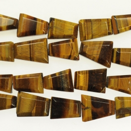 Tiger Eye Faceted Trapezoid Beads - 8 Inch Strand