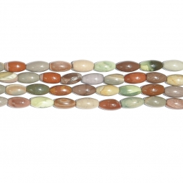 Imperial Jasper 8x16 Rice Beads - 8 Inch Strand