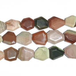 Imperial Jasper Faceted Hexagon Beads - 8 Inch Strand