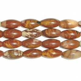 Noreena Jasper 8x16 Rice Beads - 8 Inch Strand