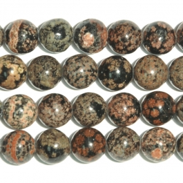 Mexican Red Snowflake Jasper 10mm Round Beads - 8 Inch Strand