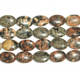 Mexican Red Snowflake Jasper 10x14 Oval Beads - 8 Inch Strand