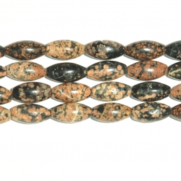 Mexican Red Snowflake Jasper 8x16 Rice Beads - 8 Inch Strand