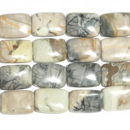 Picasso Jasper 13x18 Rectangle Beads - 8 Inch Strand