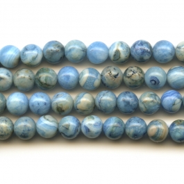 Blue Crazy Lace Agate 6mm Round Beads - 8 Inch Strand