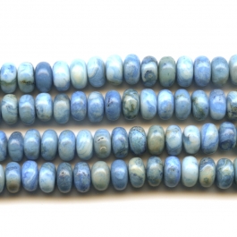 Blue Crazy Lace Agate 6mm Rondelle Beads - 8 Inch Strand