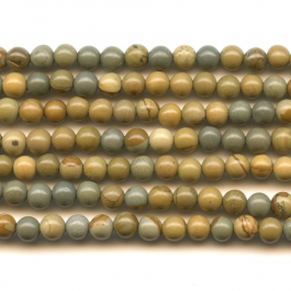 Wildhorse Picture Jasper 4mm Round Beads - 8 Inch Strand