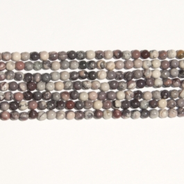 Porcelain Jasper 4mm Round Beads - 8 Inch Strand