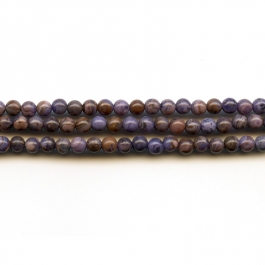 Purple Crazy Lace Agate 4mm Round Beads - 8 Inch Strand
