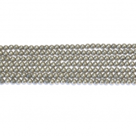 Pyrite 4mm Round Beads - 8 Inch Strand