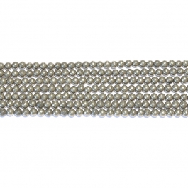 Pyrite 4mm Round Beads - 8 Inch Strand