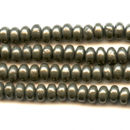 Pyrite 6mm Faceted Rondelle Beads - 8 Inch Strand