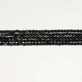 Onyx 4mm Round Faceted Beads - 8 Inch Strand
