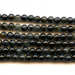 Blue Tigereye 4mm Round Beads - 8 Inch Strand