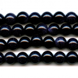 Blue Goldstone 12mm Round Beads - 8 Inch Strand