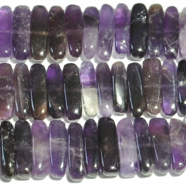 Amethyst 5x15mm Chip Gemstone Beads - 8 Inch Strand