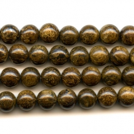 Bronzite 8mm Round Gemstone Beads - 8 Inch Strand