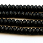 Matte Onyx 8mm Faceted Rondelle Beads - 8 Inch Strand