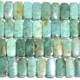 Chrysocolla 5x10mm Double Drilled Beads - 8 Inch Strand