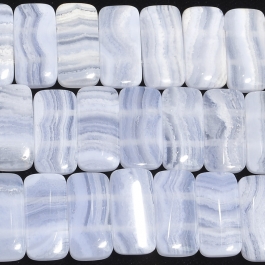 Blue Lace Agate 5x10mm Faceted Double Drilled Beads - 8 Inch Strand