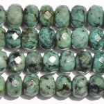 African Turquoise 8mm Faceted Rondelle Beads - 8 Inch Strand