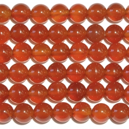 Carnelian 6mm Round Beads - 8 Inch Strand