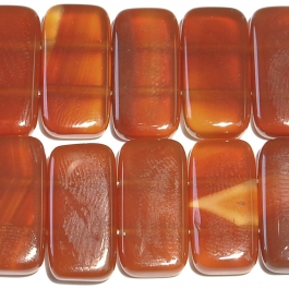 Carnelian 10x20mm Double Drilled Beads - 8 Inch Strand
