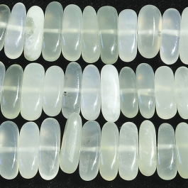 New Burma Jade 5x15mm Flat Chip Beads - 8 Inch Strand
