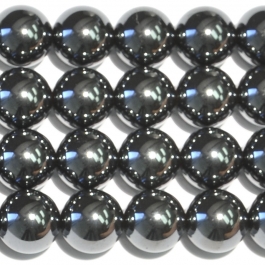 Hematite 10mm Round Beads - 8 Inch Strand