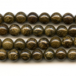 Bronzite 10mm Round Beads - 8 Inch Strand