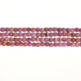 Pink Crazy Lace 6mm Round Beads - 8 Inch Strand