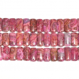 Pink Crazy Lace 10x20mm Double Drilled Beads - 8 Inch Strand