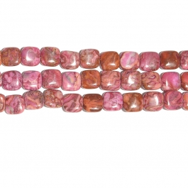 Pink Crazy Lace Agate 12mm Square Beads - 8 Inch Strand