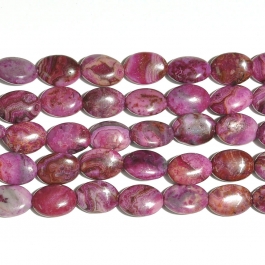Pink Crazy Lace 10x14mm Oval Beads - 8 Inch Strand