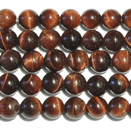 Red Tiger Eye 6mm Round Beads - 8 Inch Strand