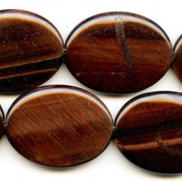 Red Tiger Eye 30x40mm Oval Beads - 8 Inch Strand