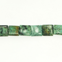 African Turquoise 12mm Square Beads - 8 Inch Strand