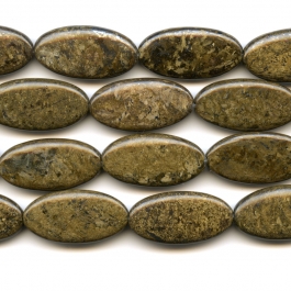 Bronzite 15x30mm Oval Beads - 8 Inch Strand