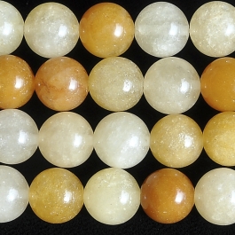 Yellow Jade 10mm Round 8 Inch Strand