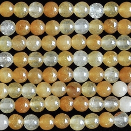 Yellow Jade 4mm Round 8 Inch Strand