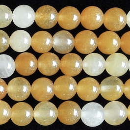 Yellow Jade 6mm Round 8 Inch Strand