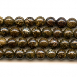 Bronzite 6mm Round Beads - 8 Inch Strand