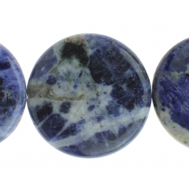 Sodalite 30mm Coin 8 inch Strand
