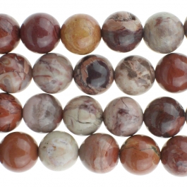 Red Porcelain Jasper 8mm Round 8 inch Strand