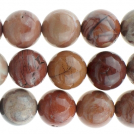 Red Porcelain Jasper 10mm Round 8 inch Strand