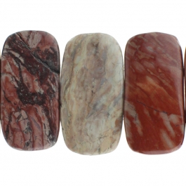 Red Porcelain Jasper 10x20mm Double Drill 8 inch Strand